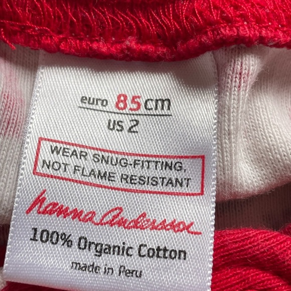 Hanna Andersson Red and White Reindeer Pajamas 85 cm US Size 2 Unisex - Picture 14 of 15